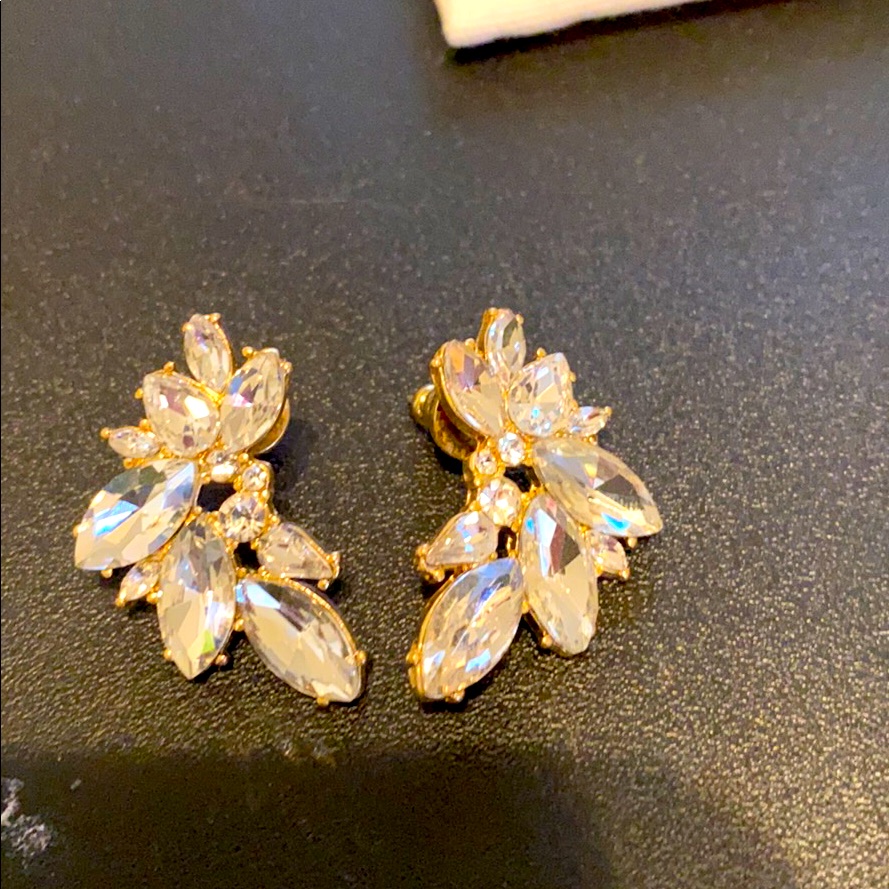 Statement Gold And Silver Crystal Earrings